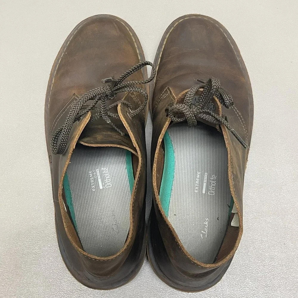Clark Bushacre 2 Desert Chukka Boots‎ Men 10 Beeswax Brown Leather Lace Up Shoes